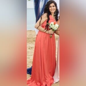 David’s Bridal One shoulder bridesmaid dress